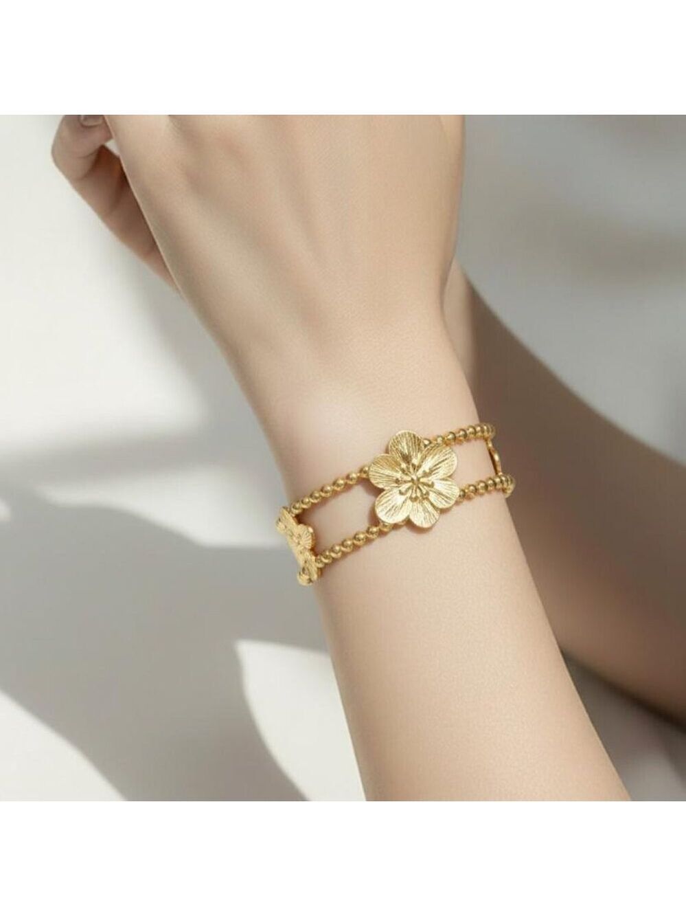 304 Stainless Steel Adjustable Bracelet/Hypoallergenic, KC Golden Plated Bangle